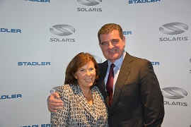 Solange Olszewska, Prezes Zarządu Solaris Bus & Coach S.A. oraz Peter Spuhler, Prezes Zarządu Stadler